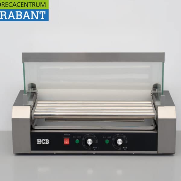 HCB Stainless Steel Hot Dog Grill, 5 Rolls, with Glass Cover, 230V, Food Service