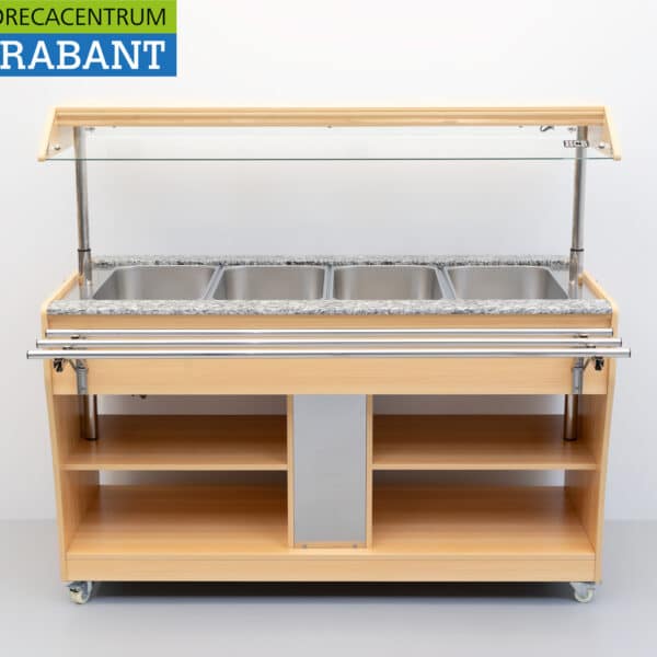 HCB Mobile Hot Food Display Case, 4 x 1/1 GN, 149.2 cm, 230V, Food Service