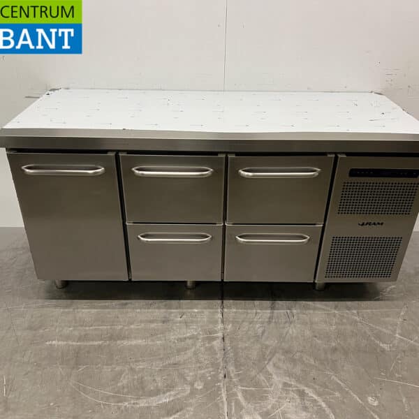 Stainless Steel Gram Refrigerated Workbench with 1 Door and 4 Drawers, Manufactured in 2022! 172.5 cm, 230V, Food Service