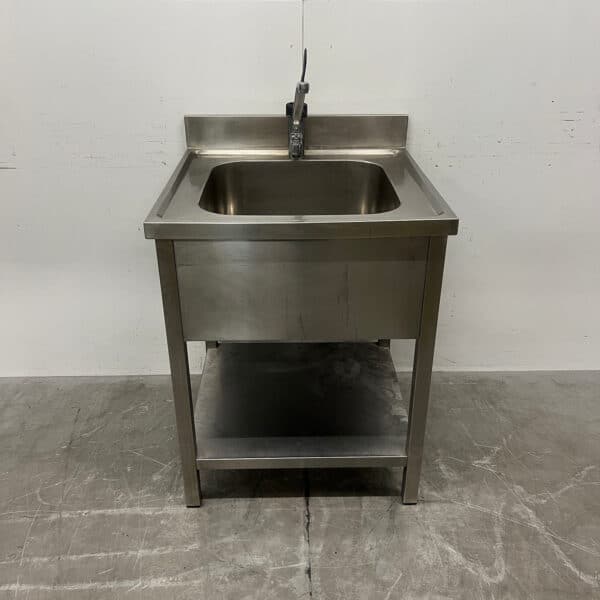 Stainless Steel Sink with Faucet, 70 x 70 x 88 cm, for the Food Service Industry