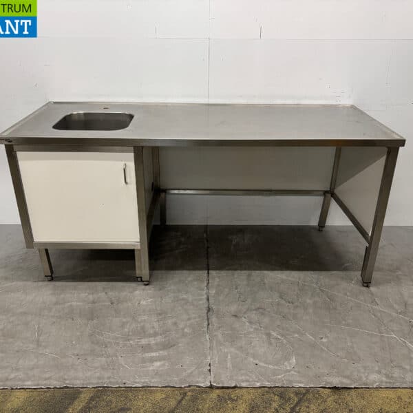 Stainless Steel Sink Table, 200 x 80 x 90.5 cm, for the Food Service Industry