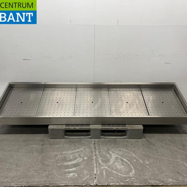 Stainless Steel Ice Bin with Drain, 255 x 70 x 31.5 cm, Food Service