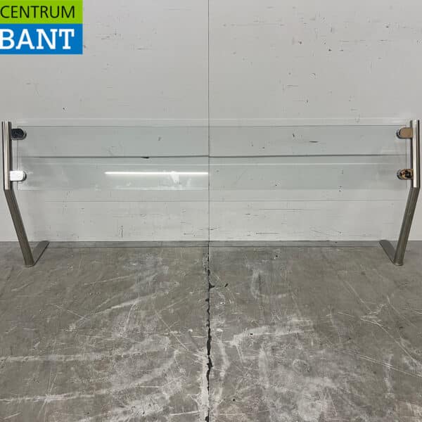 Glass & Stainless Steel Cough Guard, 118 x 20 x 57 cm, Food Service