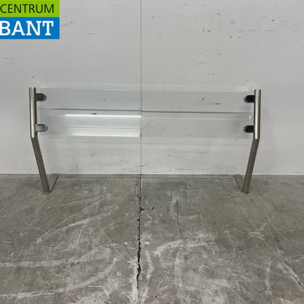 Glass & Stainless Steel Cough Guard, 78 x 20 x 57 cm, Food Service