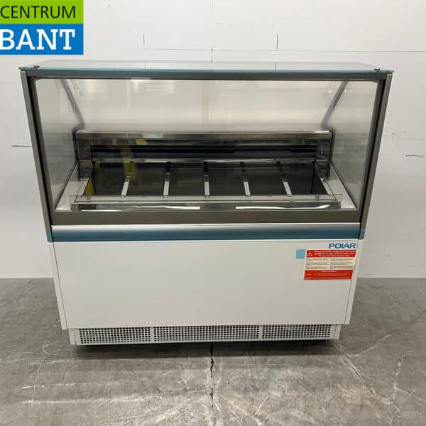 Polar UA058 Mobile Ice Cream Display Case, 6 Compartments, 230V, Food Service