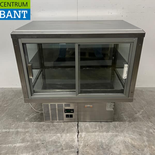 Stainless Steel Gamko Built-In Refrigerated Display Case with 2 Sliding Doors, 230V, for the Food Service Industry
