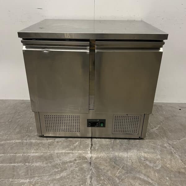 Stainless Steel Tefcold Refrigerated Workbench, 2 Doors, 90 cm, 230V, Food Service