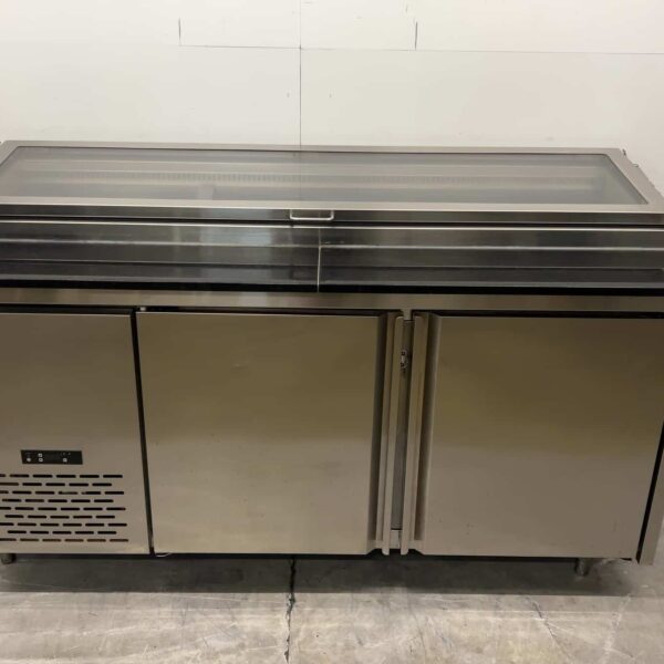 Stainless Steel Saladette Refrigerated Workstation, 2 Doors, 180 cm, 230V, Food Service