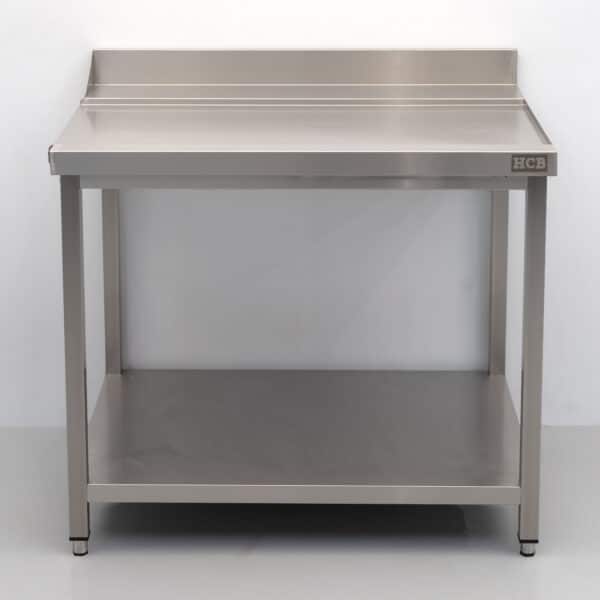 HCB Stainless Steel Drain Table for Pass-Through Dishwasher, 100 cm, Right-Handed, Food Service