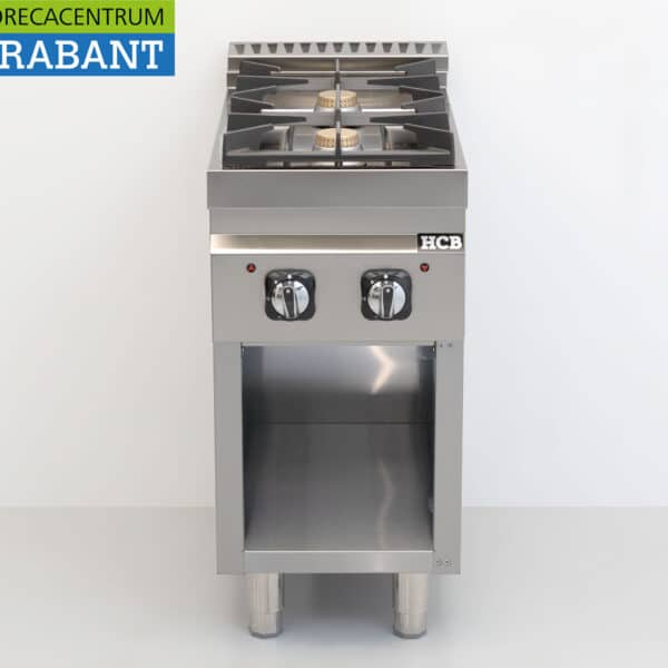 HCB Stainless Steel 2-Burner Gas Stove, 13 kW, 40 cm, Commercial Use