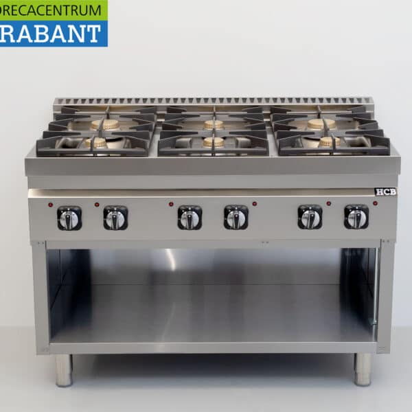 HCB 6-Burner Gas Stove, 44 kW, 120 cm, Commercial Use