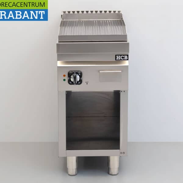 HCB Stainless Steel Ribbed Griddle, 40 cm, 4.5 kW, 400 V, Food Service