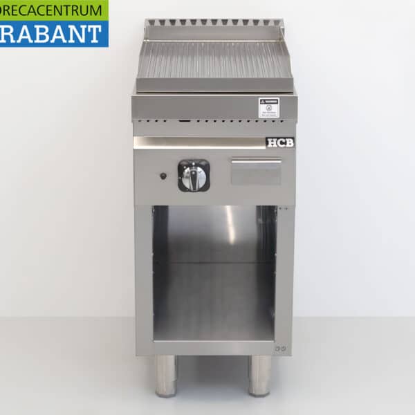 HCB Stainless Steel Ribbed Griddle, 6.5 kW, Gas, 40 cm, Food Service