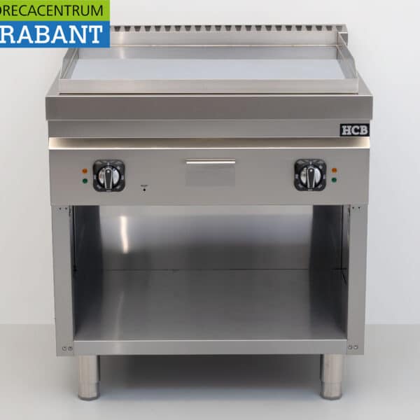 HCB Stainless Steel Griddle, Chrome, 80 cm, 9 kW, 400V, Food Service