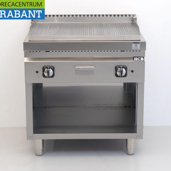 HCB Stainless Steel Ribbed Griddle, 13 kW, 80 cm, GAS, Foodservice
