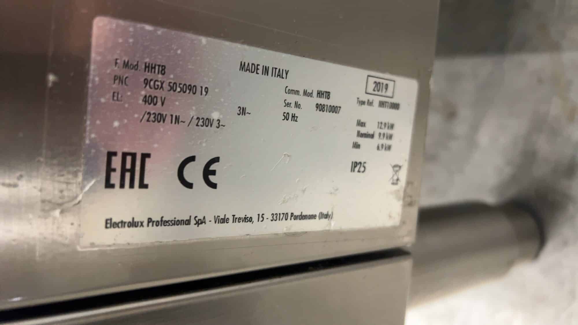 Stainless Steel Electrolux HHT8 Dishwasher, 13.9 kW, 400V, Commercial Use