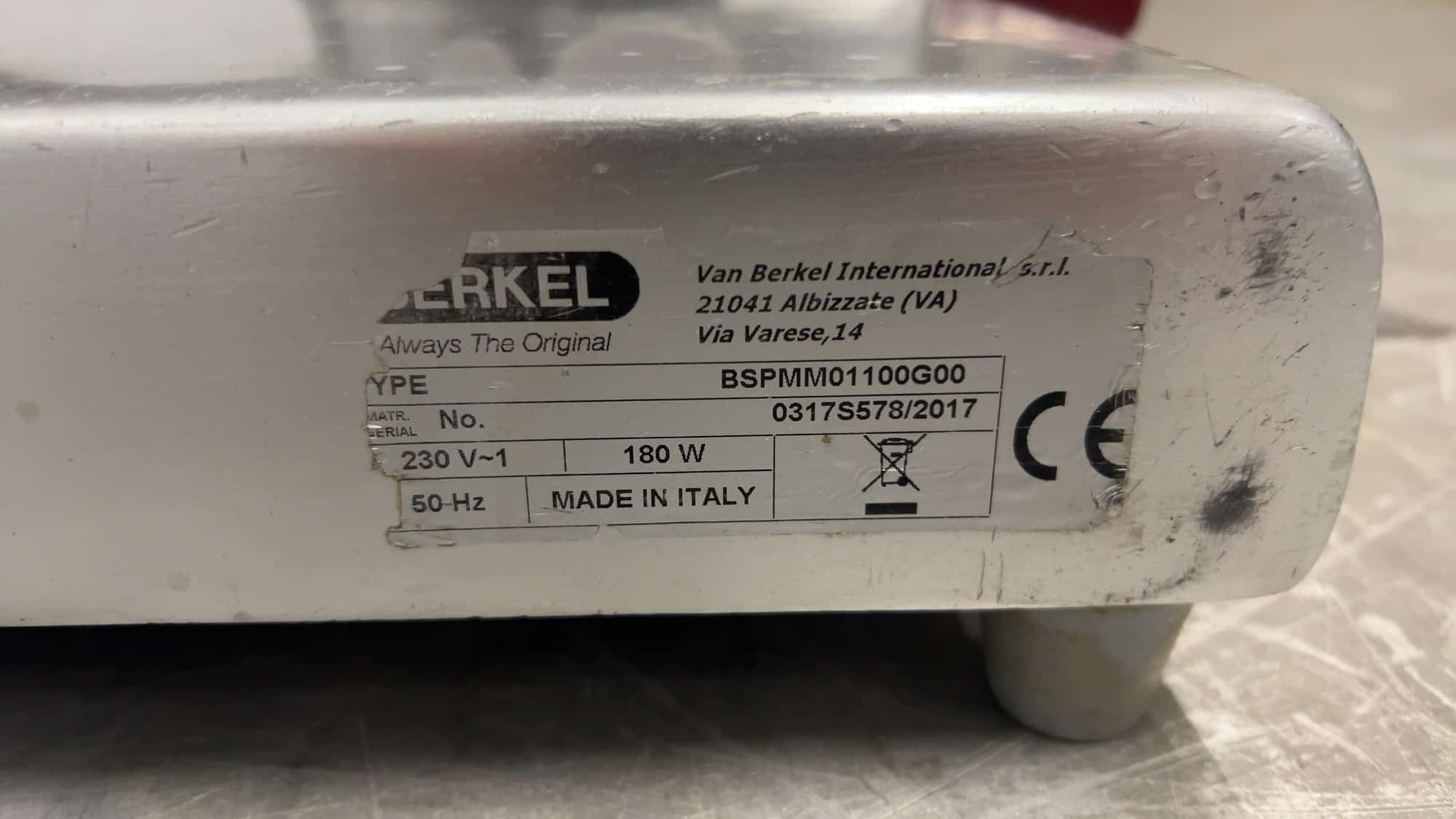 Stainless Steel Berkel BSPMM01100G00 Slicer 0.18 kW 230V Food Service