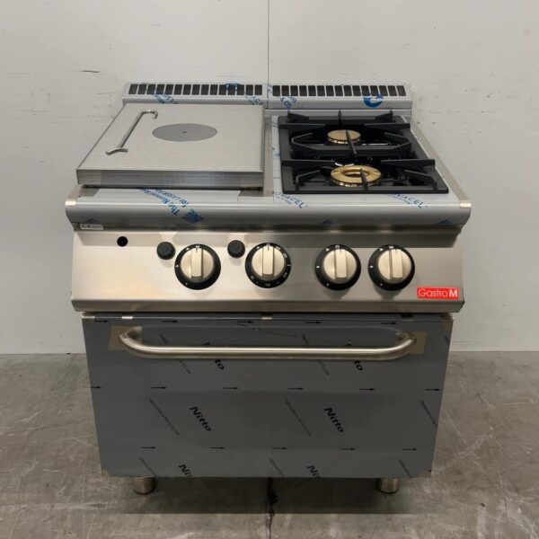 Stainless Steel Gastro M TPPCFGB Gas Stove with Griddle and Oven, 23.2 kW, GAS, Food Service