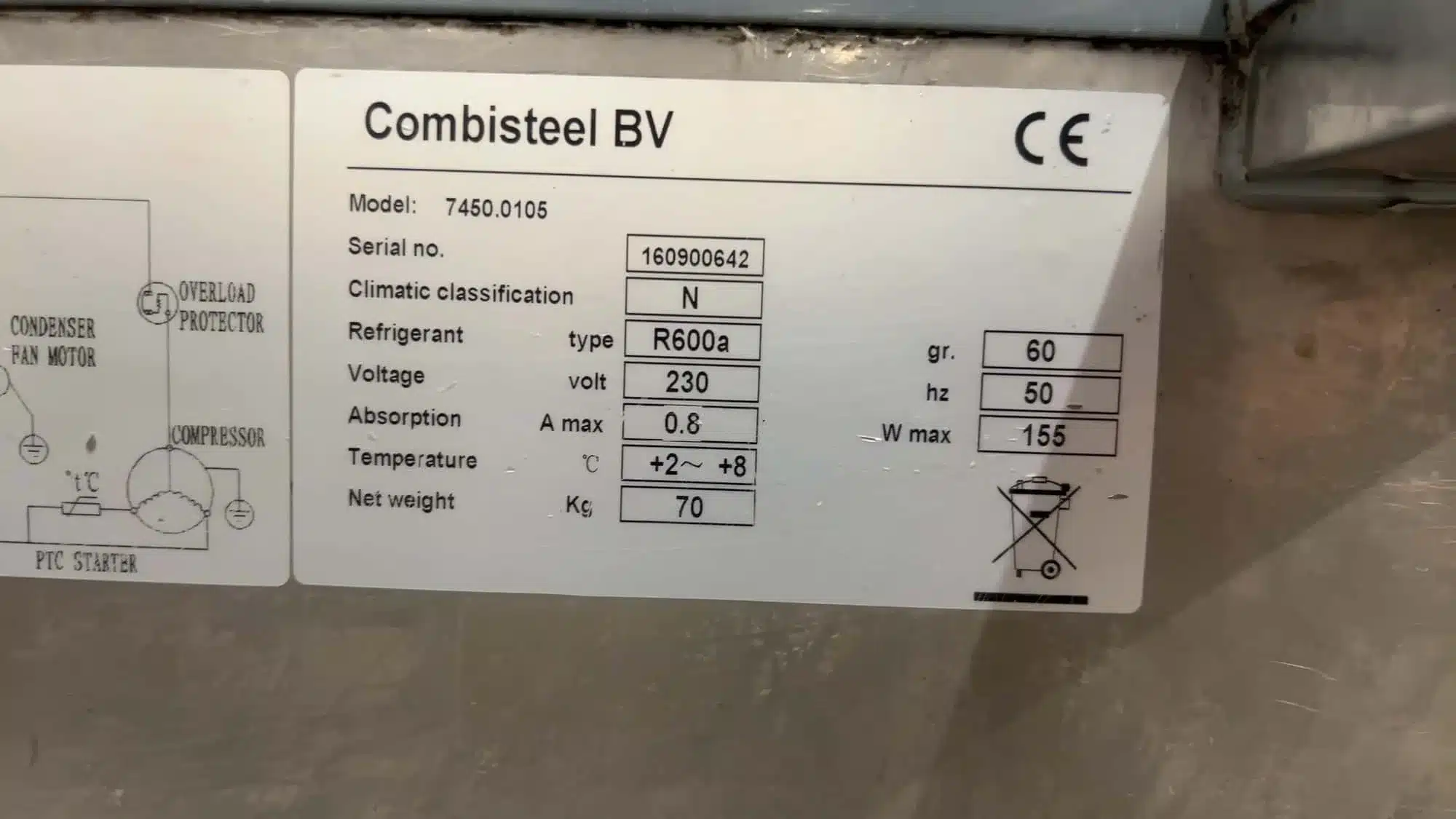 RVS Combisteel 74500105 Saladette 240 liter 90 x 70 x 86.5 cm 230V Horeca